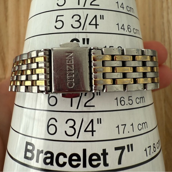 Citizen Luxury Ladies Watch Crystals Mother of Pearl Dial Two-Tone Bracelet Date
